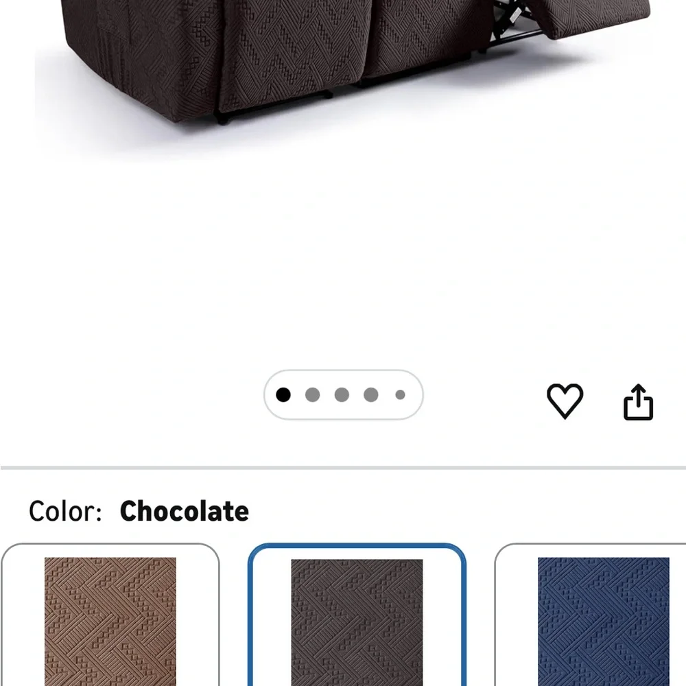 Luxurious Dark Brown Recliner Sofa Cover